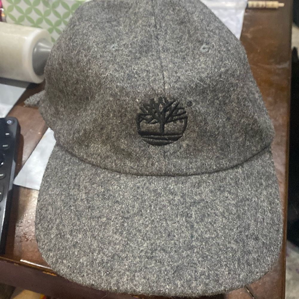 Timberland Weatergear Hat Cap Gray Melton Wool Mens OS